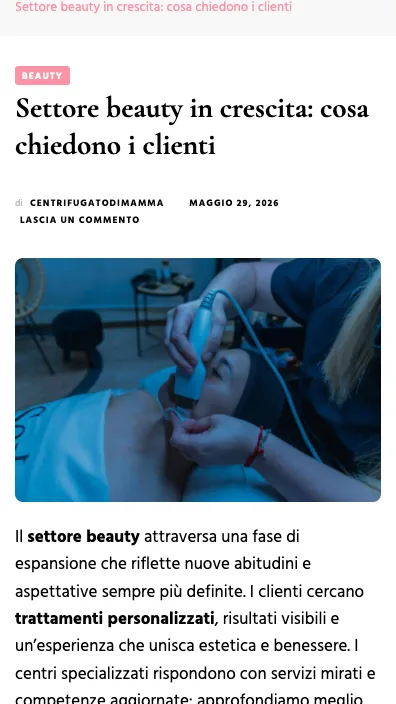 Anteprima dell’articolo: Centrifugato di Mamma