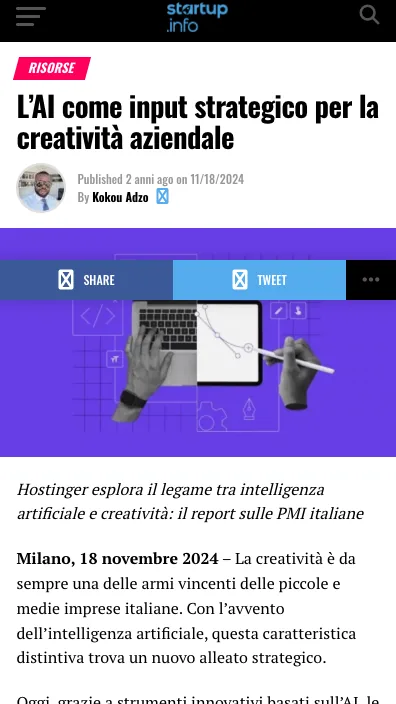 Anteprima dell’articolo: Startup.info