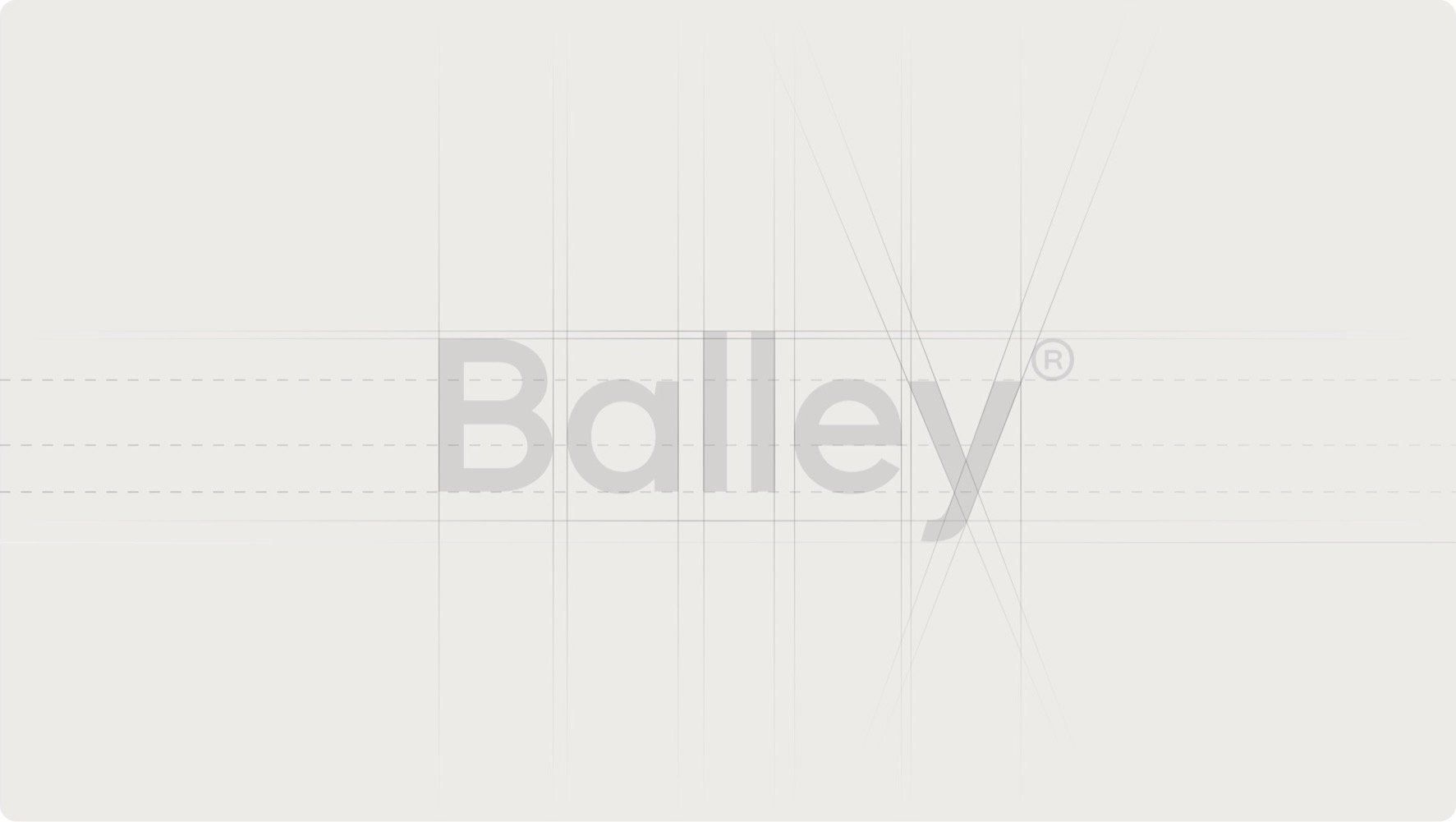 Constructieraster waarmee het woordmerk van Balley werd verfijnd