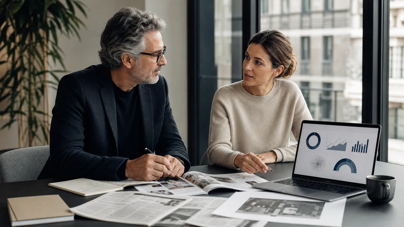 Een communicatiedirecteur en digital PR-strateeg verbinden publicaties in gedrukte media met online resultaatmeting