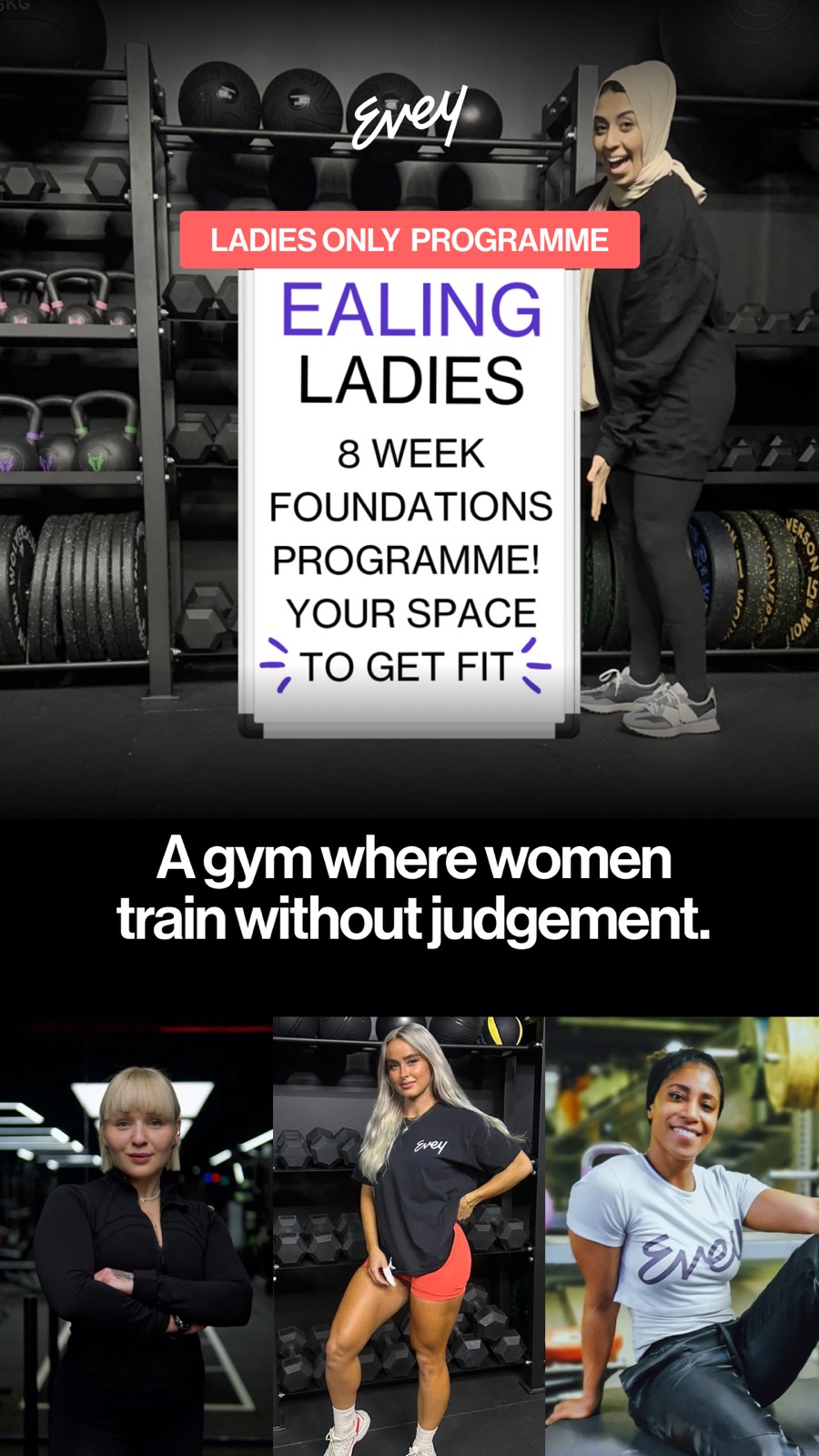 Meta-advertentie 4 voor de fitnessprogramma’s voor vrouwen van Evey Training