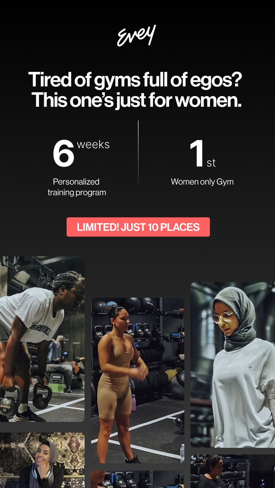 Meta-advertentie 5 voor de fitnessprogramma’s voor vrouwen van Evey Training