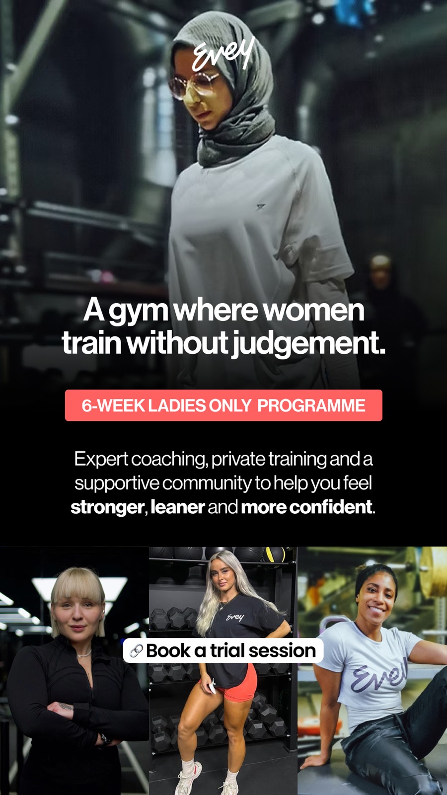 Meta-advertentie 8 voor de fitnessprogramma’s voor vrouwen van Evey Training