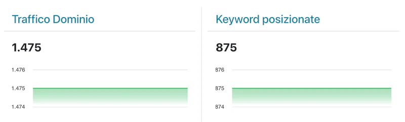 Report SEOZoom: 875 keyword posizionate e 1.475 visite organiche mensili stimate