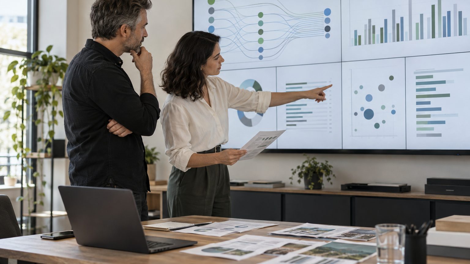 A strategy team auditing brand visibility, citations and source gaps across AI search