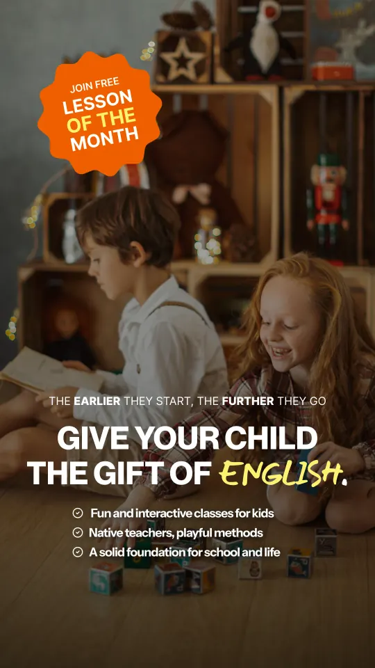 Creatività per campagne Meta Ads: annuncio per regalare lezioni di inglese ai bambini