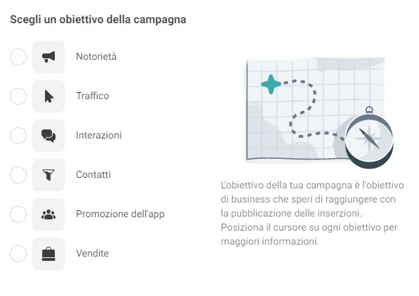 posizionamenti facebook e instagram obiettivi campagna