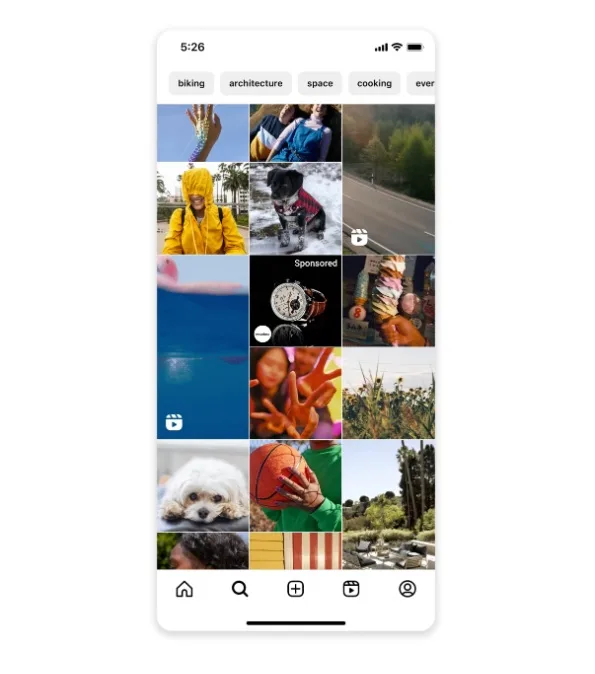 posizionamento home esplora instagram
